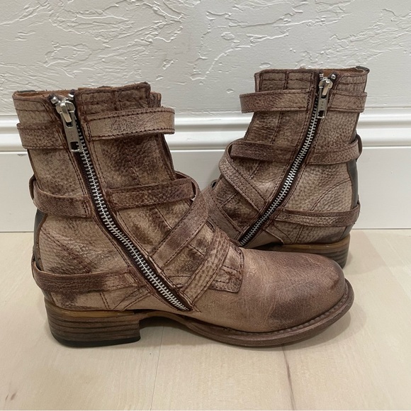 Freebird Raine Boots Blush Women's 7 Straps Buckle Brown Leather - Picture 9 of 16